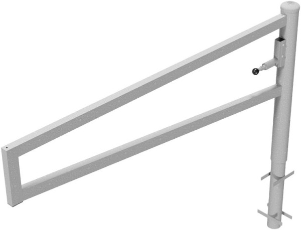 Schake draaipadbarrière, om in beton te plaatsen, thermisch verzinkt, totale breedte: 2000 mm, voor hangslot, 4013_20V