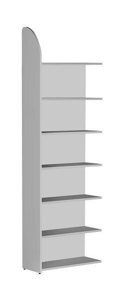 Kerkmann DANTE plankenveld 2600 x 800 mm met achterwand, 7 planken, lichtgrijs, 50986011