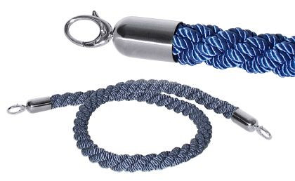 Afbakeningstouw Contacto, blauw, 150 cm zonder fluwelen bekleding, chroom, 1604/754
