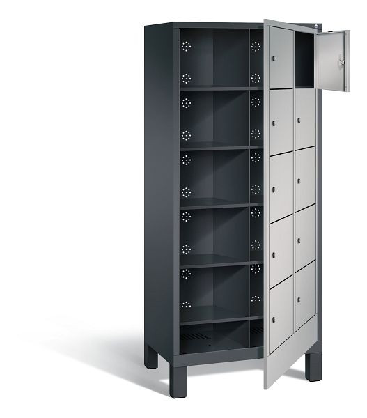 C+P wasverzamelkast Evolo, H1850xW810xD500mm, kleur: zwart-grijs/wit aluminium, 48060-205 S10151