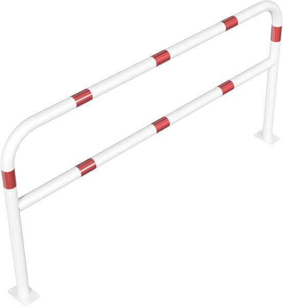 Schakedeflectorstang van staalbuis Ø 60 x 2,5 mm breedte: 2000 mm, totale hoogte: 1000 mm met dwarsbalk, thermisch verzinkt gecoat wit/rood, 465_64B