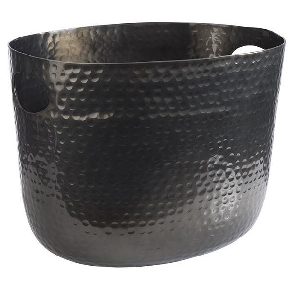 APS wijn/champagnekoeler, 30 x 23,5 cm, hoogte: 23 cm, aluminium, gunmetal look, gehamerd oppervlak, 7 liter, 36112