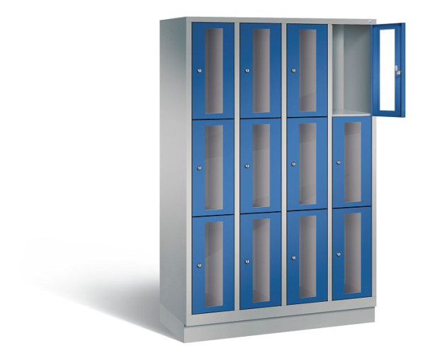 C+P lockerkast Classic, H1800xB1190xD500mm, kleur: wit aluminium / gentiaanblauw, 8020A403 S10010