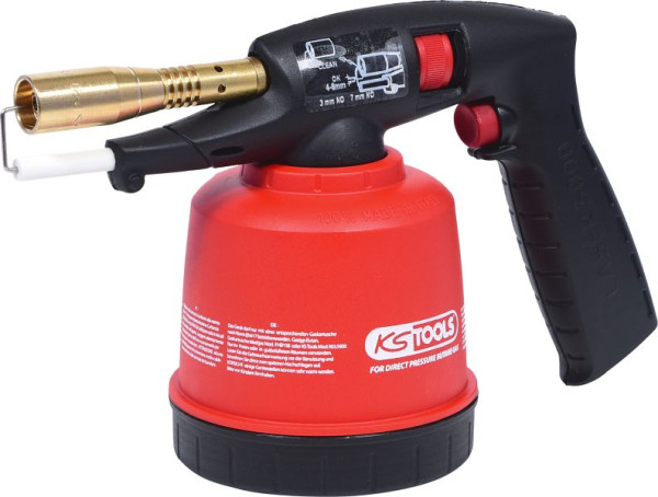 KS Tools universeel cartridge-soldeerapparaat met piëzo-ontsteking, rood, 903.5902