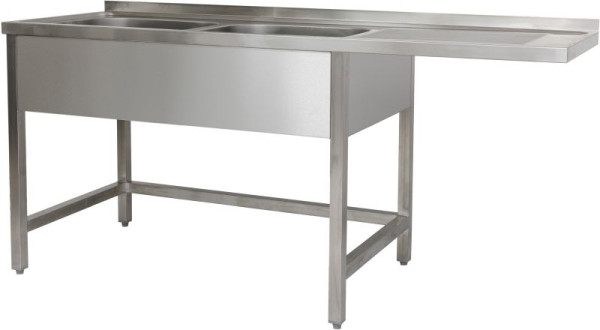 A&S Polarny vaatwasmachine 1500 x 600 x 850 mm 2 spoelbakken links, met onderstel, 600 mm diep, SPZG1562BL