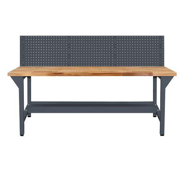 ADB inpaktafel werkbank H850xD750xL2000mm RAL7016 geperforeerde wandmontage werkbank, 42682