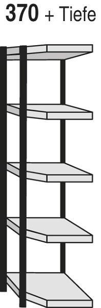 Kerkmann hoekplank Stora 100, D 300 x H 1900 mm, zilver/lichtgrijs, 51248714