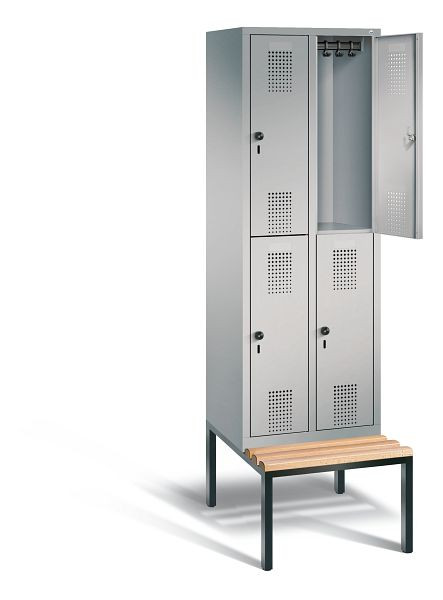 C+P locker dubbeldekker Evolo, H2090xB610xD815mm, kleur: wit aluminium, 48350-20 S10219