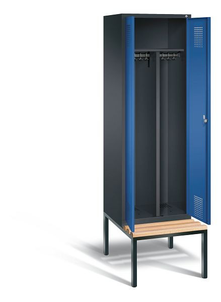 C+P zwart wit kastje Evolo, H2090xW610xD815mm, kleur: zwart grijs / gentiaanblauw, 48052-20 S10260