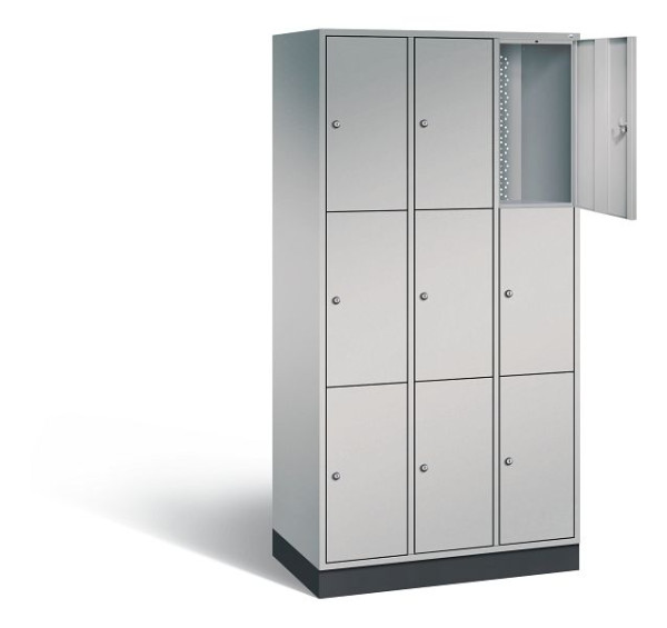 C+P lockerkast Intro, H1950xW920xD490mm, kleur: wit aluminium, 8370-301 S10062
