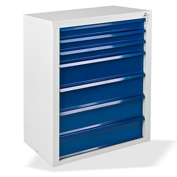 ADB ladekast "MAMMUT" 7 laden / afmetingen: BxDxH = 70cm x 43,5 cm x 90cm, lichtgrijs/lichtblauw, 24773