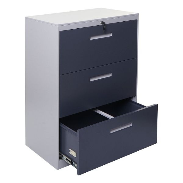 Mendler hangmapkast HWC-A10, archiefkast kantoorkast stalen kast, A4 afsluitbaar, 103x76x46cm grijs-donkergrijs, 72650+72651