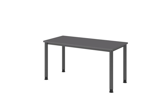 Hammerbacher bureau HS614, 140 x 67 cm, blad: grafiet, 25 mm dik, 4-poots frame in grafiet, werkhoogte 68,5-81cm, VHS614/G/G