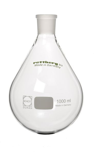 Rettberg roterende verdamperkolf, 3000 ml, sleeve NS 29/32, peervormig, gecentreerd, borosilicaatglas 3.3, 137001300