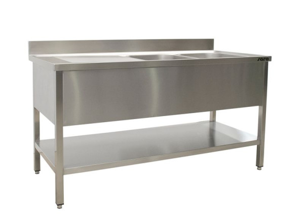 Saro spoelbak met 2 wastafels, rechts - 600 mm diep, 1200 mm, 600-2535R