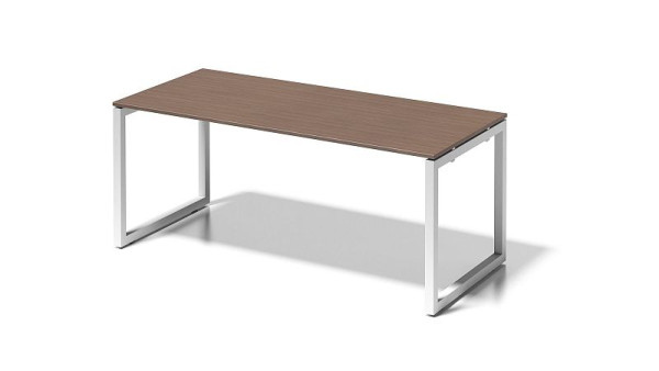Bisley Cito bureau, 730 mm vaste hoogte O-frame, H 19 x B 1800 x D 800 mm, walnoot/verkeerswit, DOF1808WN396