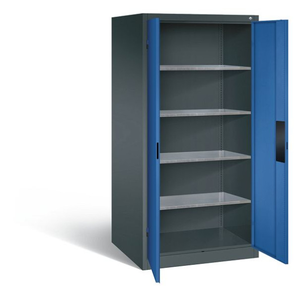 C+P gereedschapskast Acurado, H1950xW930xD800mm, kleur: antracietgrijs / gentiaanblauw, verzonken handgreep, 8924-052 S10120