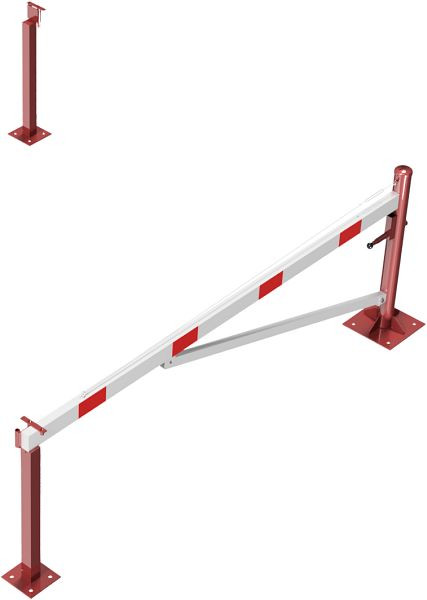 Schake draaihek 3,00m, voor hangslot, met kabelversterking, draaipaal: Ø 102mm, 2 steunpalen 70x70mm, voor pluggen, 4213_30VBP
