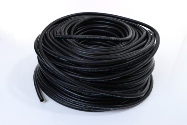 ELMAG rubberslang, weefselversterkt, Ø 6x13 mm, zwart, 20 bar voor lucht/stikstof/argon/Co², verpakking: 50 m, 55172