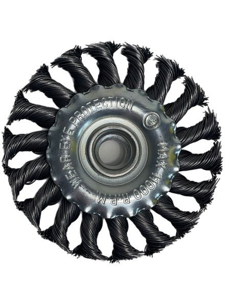 VaGo-Tools schijfborstels geknoopte borstels 100mm borstels geknoopte staalborstels, VE: 24 stuks, 09-030x24_xv