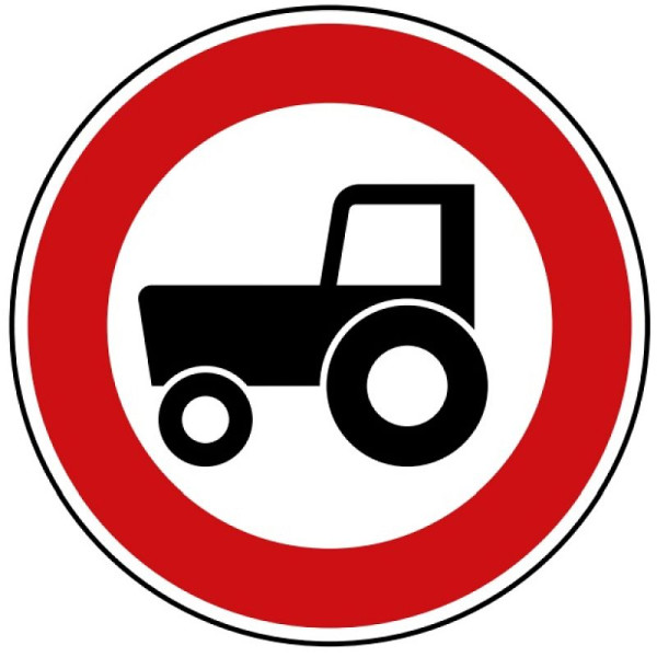 Stein HGS HGS verbod op motorvoertuigen en treinen die niet sneller kunnen of mogen rijden dan 25 km/uur nr. 257-58, 420mm /RA2/Flachform 2mm, 257-58-121