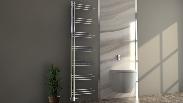 MERT designradiator NEZIFE chroom, 500 x 1750 mm, aansluitafstand 50 mm, rechts/links vlak, 5-NEZIFE-50x175-CM