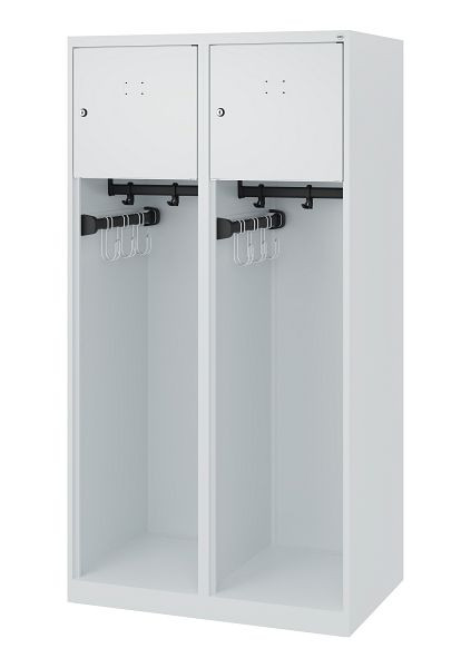 C+P brandweerkast Evolo, model YOUNGSTER, 2 compartimenten, H1530B800T500 mm, lichtgrijs, 0490015-22 S10000