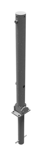 Schake afzetpaal stalen buis Ø 76 x 2,6 mm, opklapbaar, met driehoekslot, voor inbetonzetting met bodemhuls, 476FUH