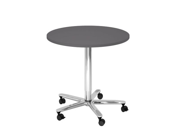 Hammerbacher vergadertafel 80cm rond grafiet/chroom, VSTF08/G/C