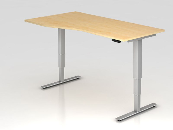 Hammerbacher elektrisch zit-sta bureau 180x100/80cm esdoorn, freeform, links of rechts te monteren, VXDSM18/3/S