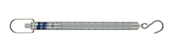 PESOLA spannings-/krachtmeter/veerbalans 10N, verdeling 0,1N, Medio lijn, blauw, met haak, 40010