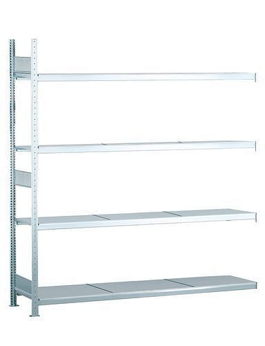 Schulte breedvakstelling met stalen legborden, aanbouwveld, 4 opbergniveaus, vakbreedte 2500 mm, 2506 x 536 x 2500 mm, 278909