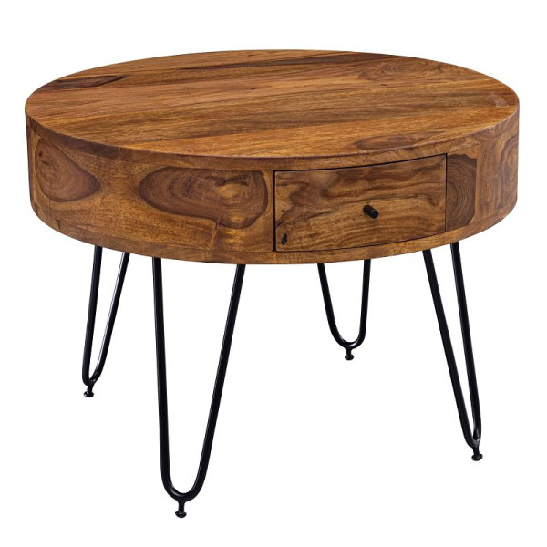 Wohnling salontafel Sheesham massief hout / metaal 60 x 44,5 x 60 cm, WL5.958