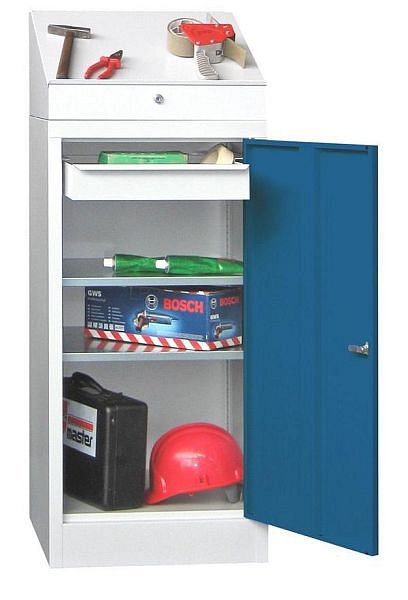 Pavoy gereedschapskastcombinatie met bureau 1270/500/500, 2 gegalvaniseerde planken, 1 lade, 32370-050-016-910510