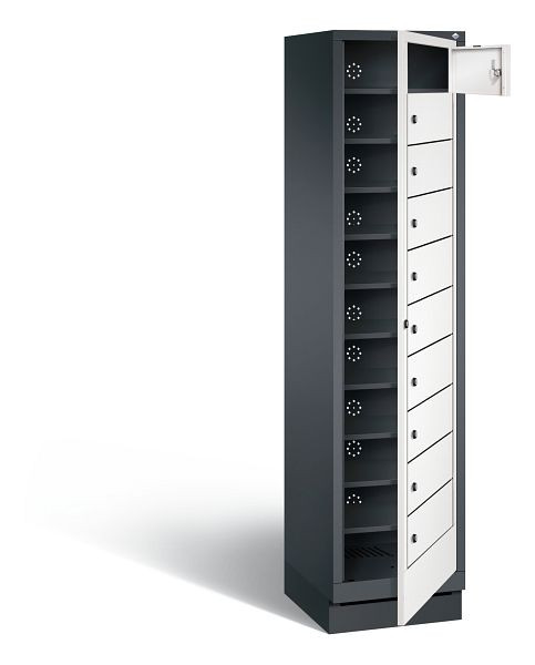 C+P wasautomaat Evolo, H1800xB420xD500mm, kleur: zwartgrijs / verkeerswit, 48160-110 S10130