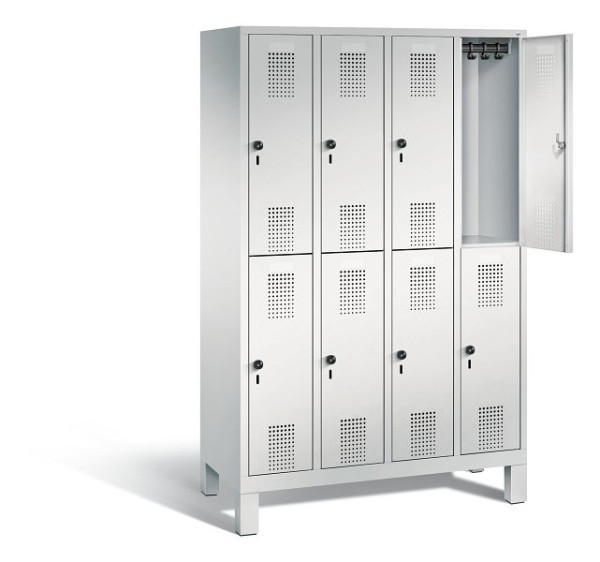 C+P locker dubbellaags Evolo, H1850xB1190xD500mm, kleur: lichtgrijs, 48310-40 S10031