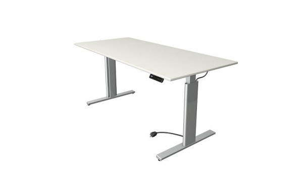 Kerkmann zit/sta tafel Move 3 zilver, B 2000 x D 1000 mm, elektrisch in hoogte verstelbaar van 720-1200 mm, wit, 1023310