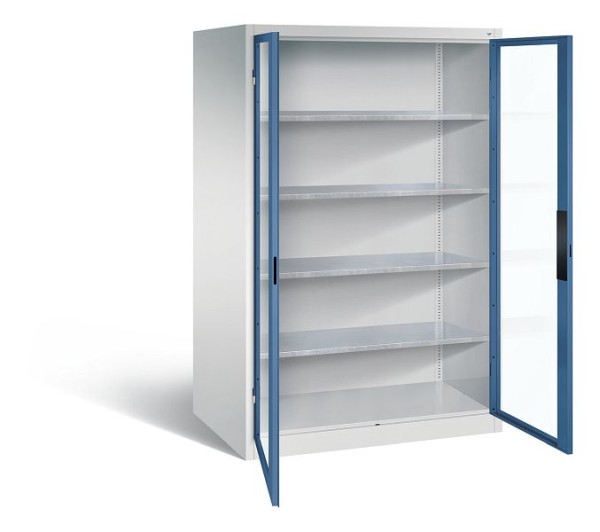 C+P gereedschapskast Acurado, H1950xB1200xD800mm, kleur: lichtgrijs / verre blauw, verzonken handgreep, 8934-0552 S10016