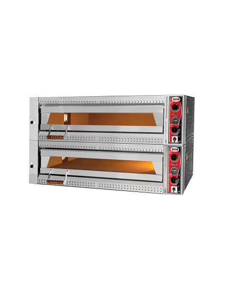 GMG pizzaoven Maxima V, 9+9x Ø 35cm, 24 kW 400V, stapelbaar, geheel van vuurvaste steen, 2 bakkamers, PEF105105 V-DE