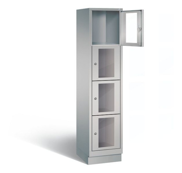 C+P lockerkast Classic, H1800xB420xD500mm, kleur: wit aluminium, 8020A124 S10012