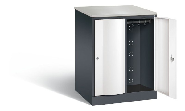 C+P XL lockerkast Resisto, H1077xB772xD640mm, kleur: zwartgrijs / verkeerswit, 8271-273 S10041