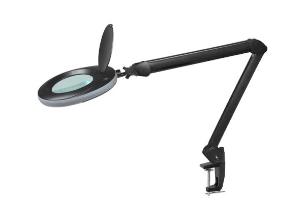 Lumeno 7213SW loeplamp/werklamp 3 dioptrie 96 LED's, grijze ring, zwart, VE: 6 stuks, 7213SW-MKIII