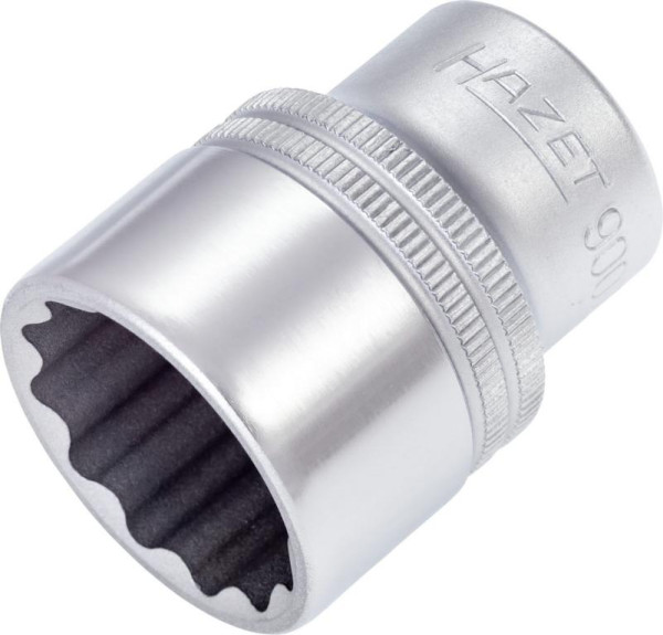Hazet-dopsleutel, dubbel zeskant, hol vierkant 12,5 mm (1/2 inch), buiten dubbel zeskant tractieprofiel, 25 mm, 900Z-25