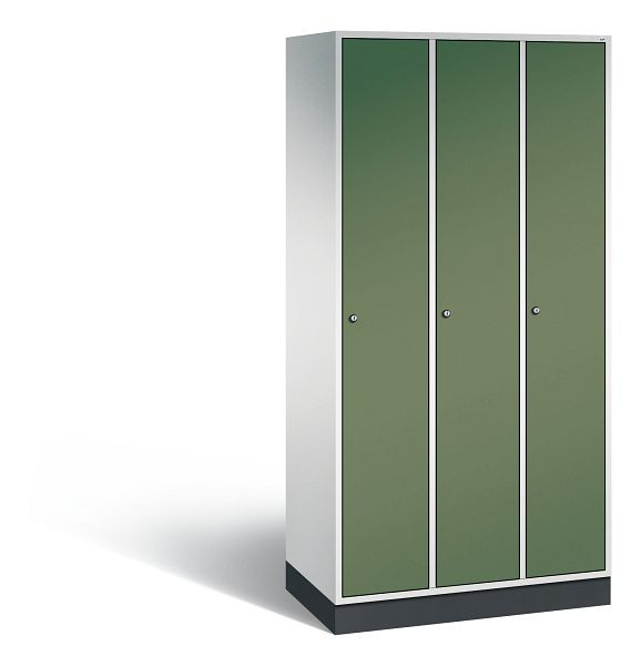 C+P Spind Intro, 3 Abteile, H1950xB920xT490 mm, Grau/Resedagrün, 8170-301 S10030