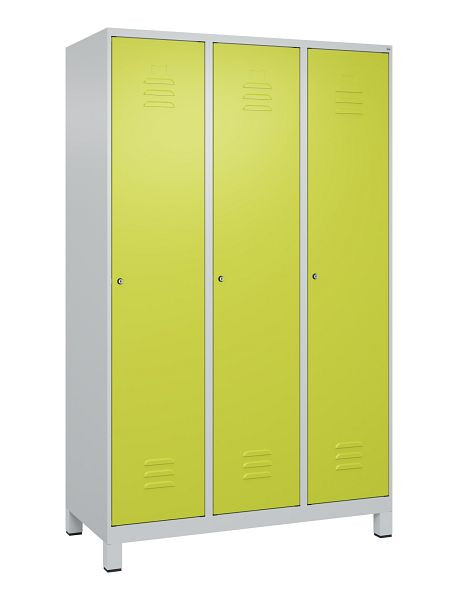 C+P luierkastje Classic PLUS met middenwand, voeten, 3 vakken, 1950x1200x500mm, 7035/0024, cilindersloten, 080010-32F S10028