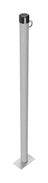 Schake afzetpaal stalen buis Ø 42 x 2,5 mm vast voor deuvelbevestiging, thermisch verzinkt, met 1 oog, 4042P/1