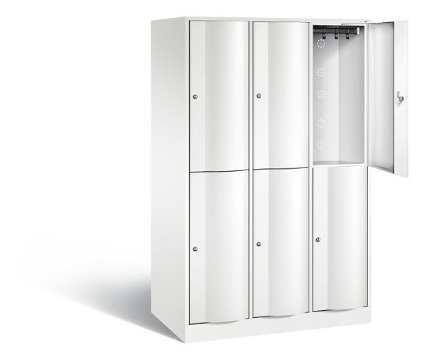C+P locker, dubbellaags, XL Resisto, H1950xB1148xD640mm, kleur: verkeerswit, 8270-373 S10106