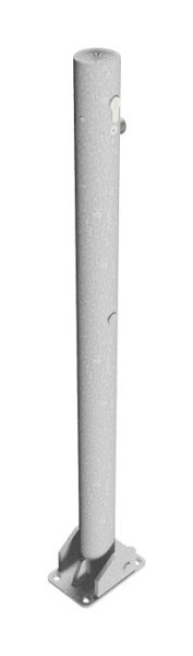 Schake afzetpaal stalen buis Ø 60 x 2,5 mm opklapbaar met profielcilinderslot, voor plugbevestiging met voetplaat, 460UZ