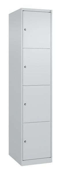 C+P Schließfachschrank Classic PLUS, 1850x400x500mm, 7035/7035, mit 4 Fächern, 080000-124 S10008
