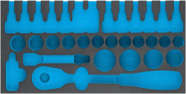 Hazet 2-componenten zachtschuiminleg, voor 163-272 Afmetingen / lengte: 342 mm x 172 mm Organisatiesysteem maat: 1/3 (342 x 172 mm), 163-272L